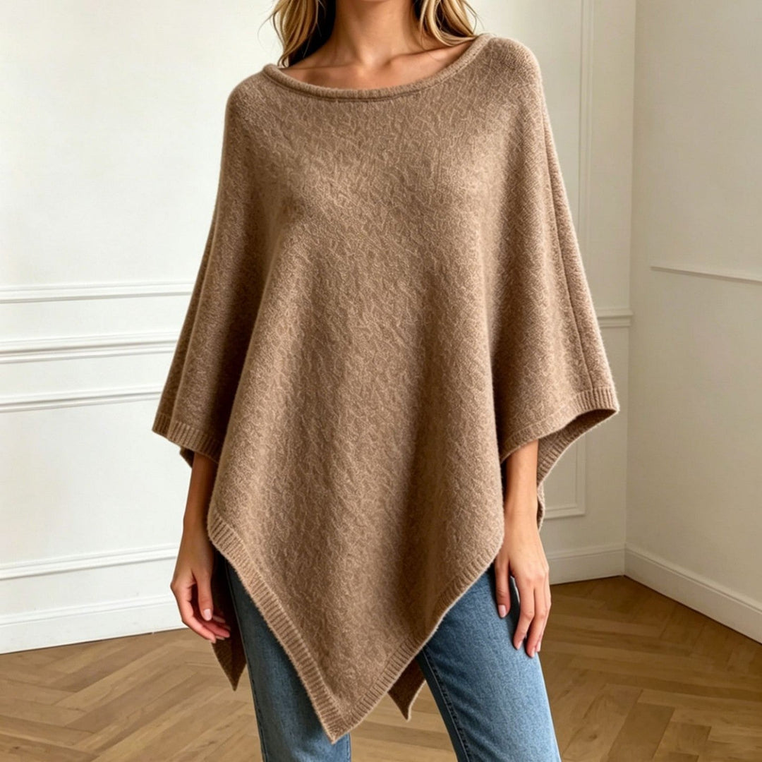 Angharad oversized wide neck knit poncho
