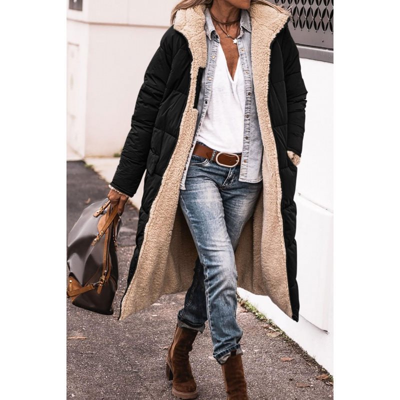 Nanette teddy lined long quilted coat with hood – image 13