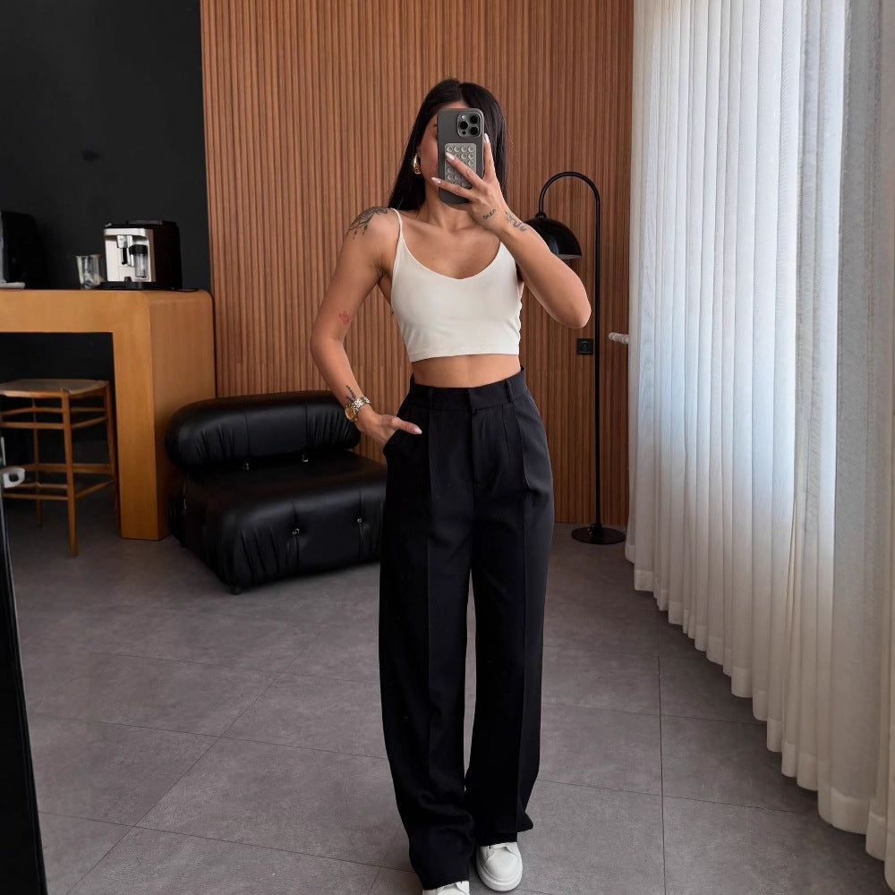 Blodwen straight leg trousers with high waist