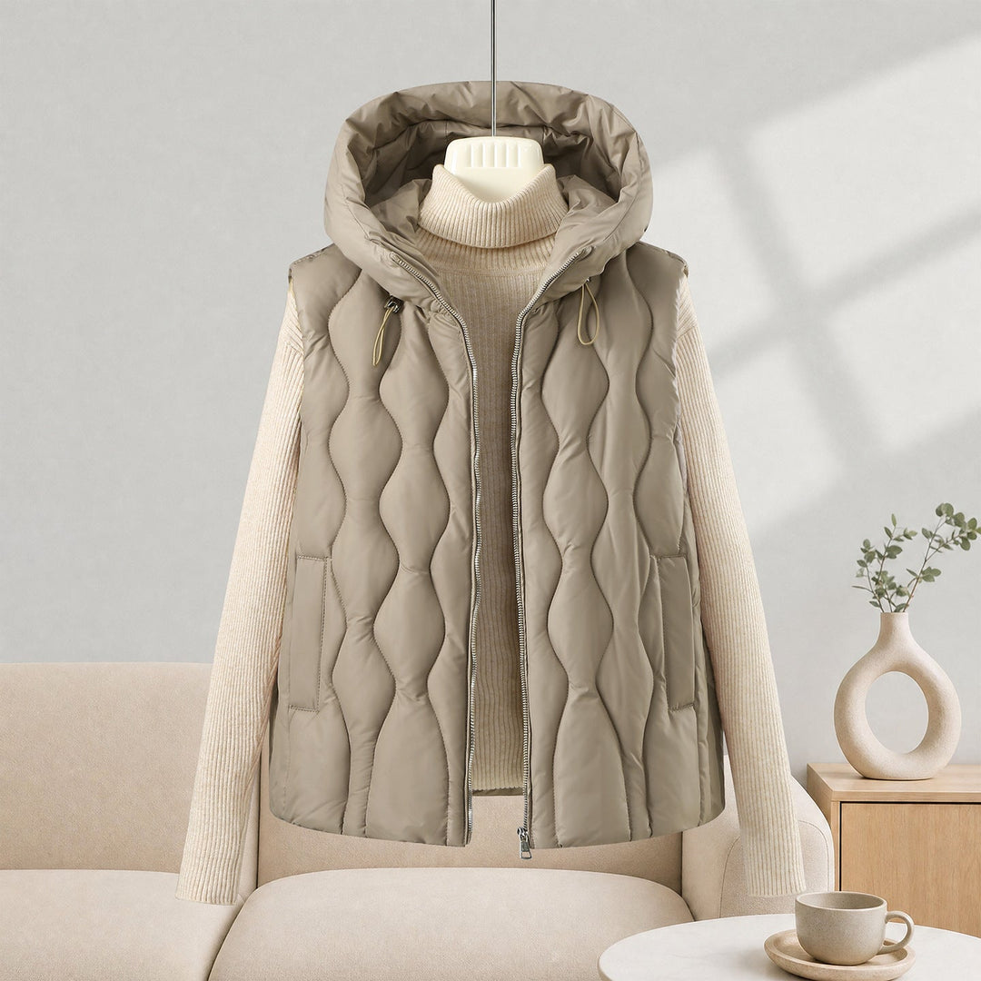 Sylvie longline hooded quilted gilet – image 7