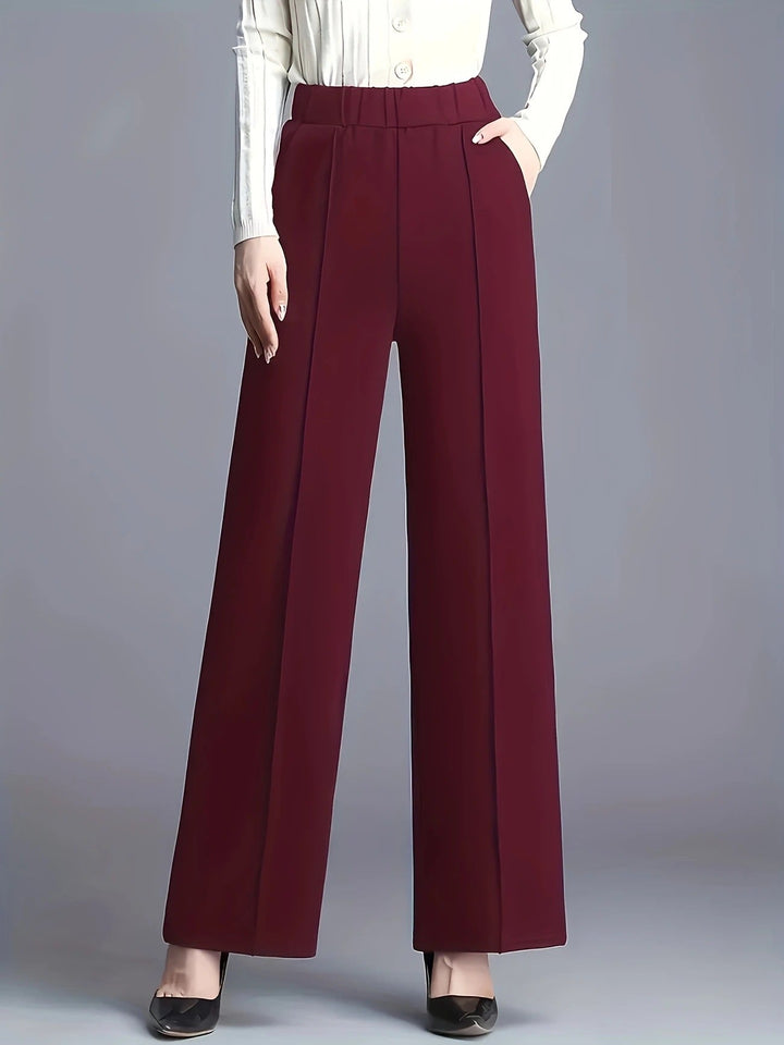 Jacqueline stretch crepe pleated wide leg trousers – image 11
