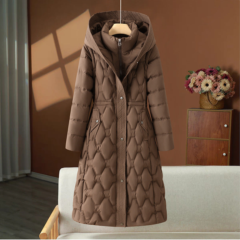 Cerys a-line quilted long winter coat – image 4