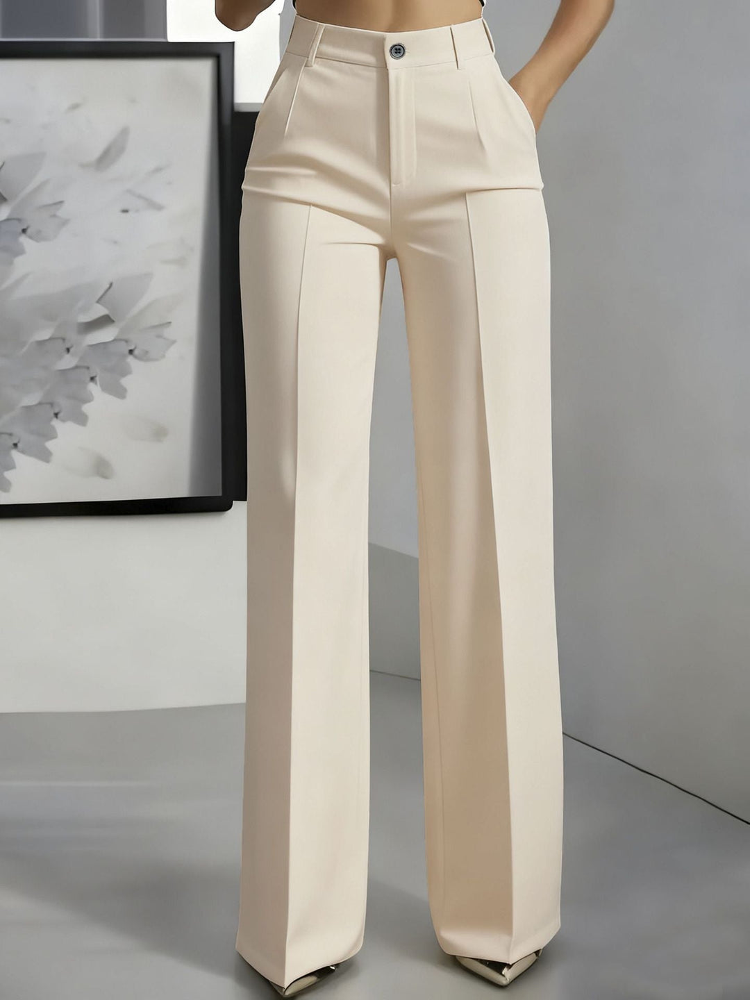 Hilda pleated wide leg trousers with crease – image 10