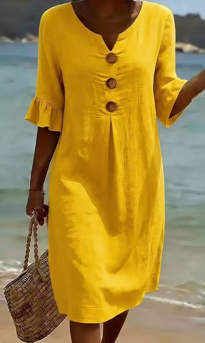 Evangeline button front loose fit dress – image 8