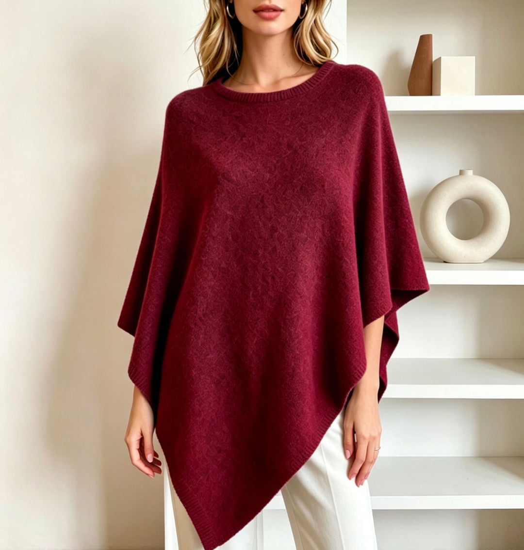 Angharad oversized wide neck knit poncho – image 10