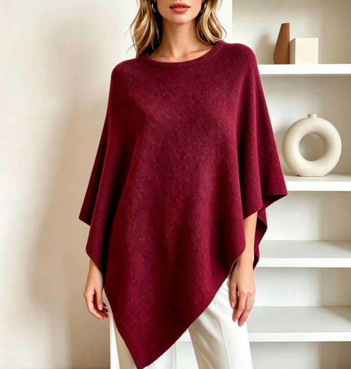 Angharad oversized wide neck knit poncho – image 10