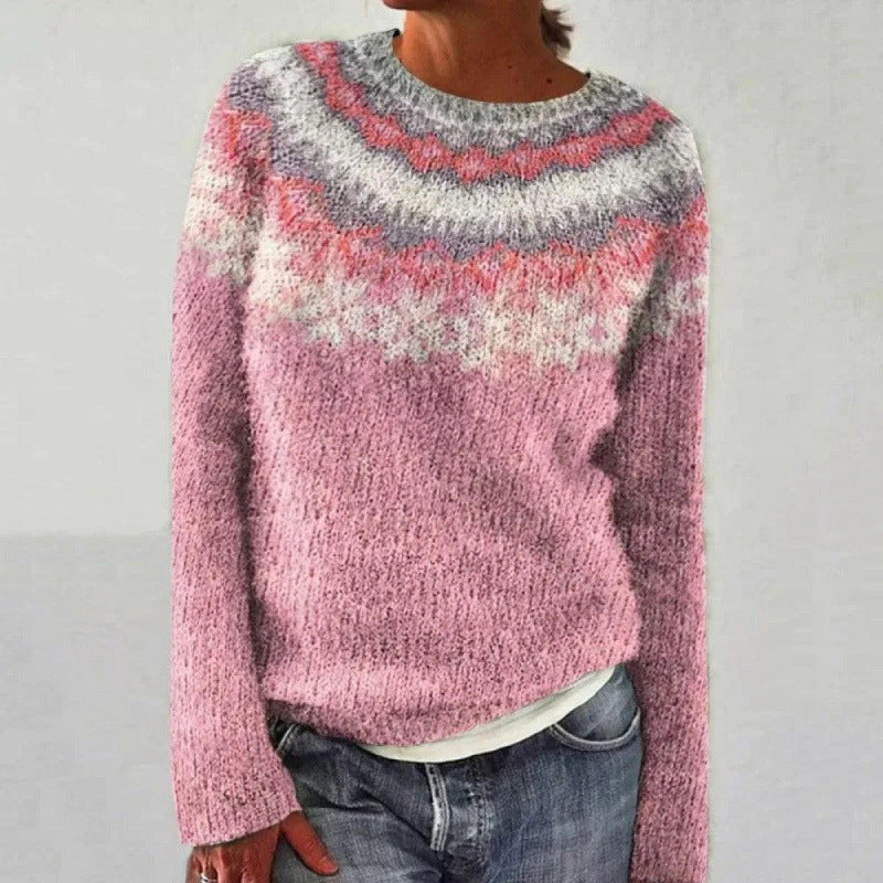 Bryony oversized fair isle crew neck jumper – image 2