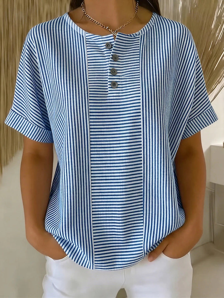 Clarissa striped button front blouse – image 6
