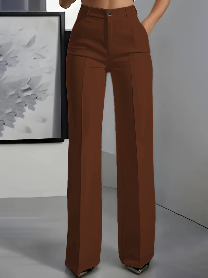 Hilda pleated wide leg trousers with crease – image 9