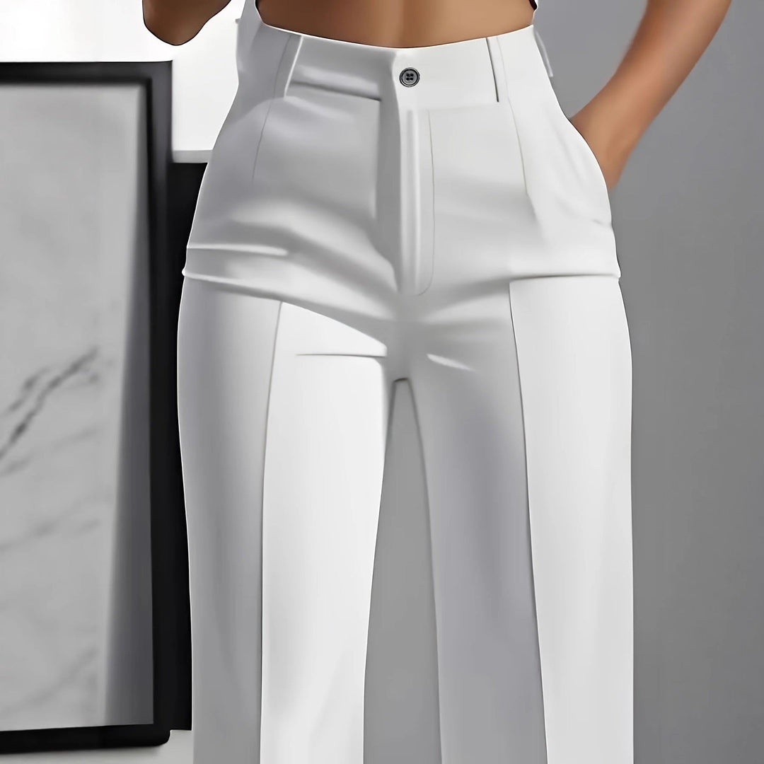 Hilda pleated wide leg trousers with crease – image 4
