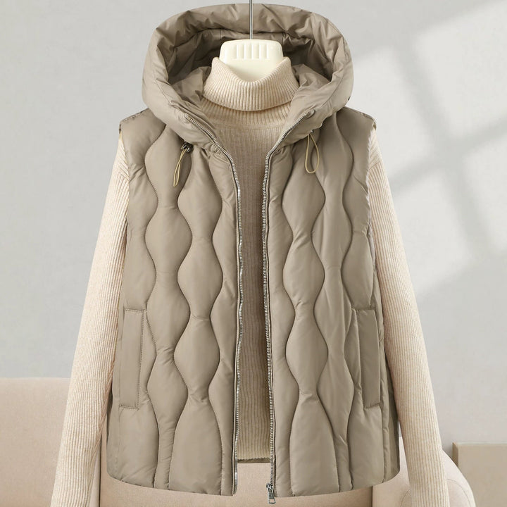 Sylvie longline hooded quilted gilet