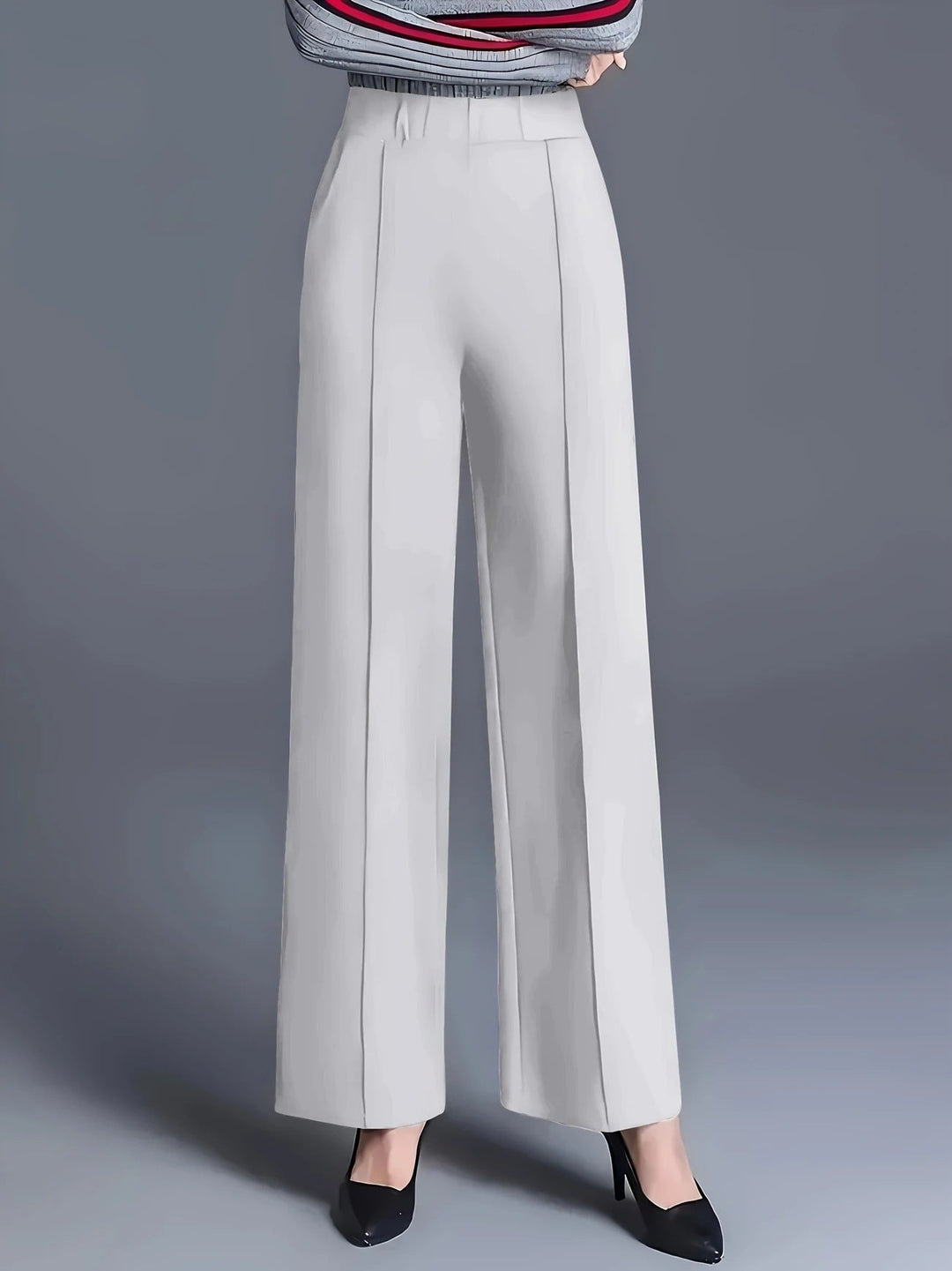 Jacqueline stretch crepe pleated wide leg trousers – image 10
