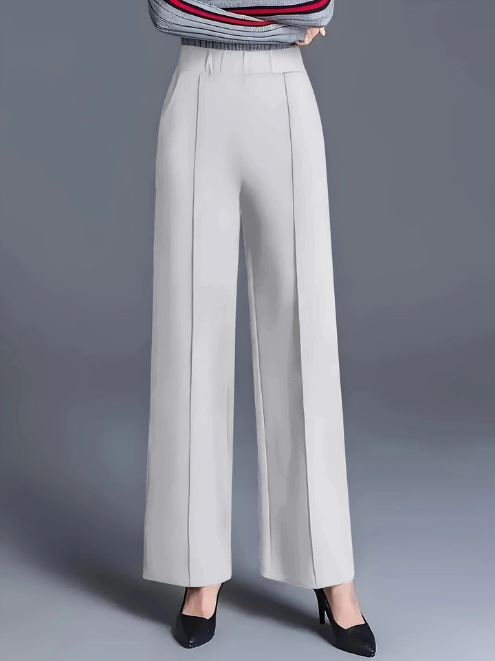 Jacqueline stretch crepe pleated wide leg trousers – image 10