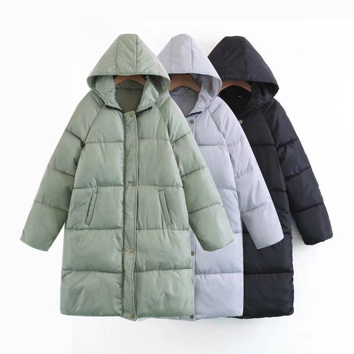 Morwen longline quilted coat with hood