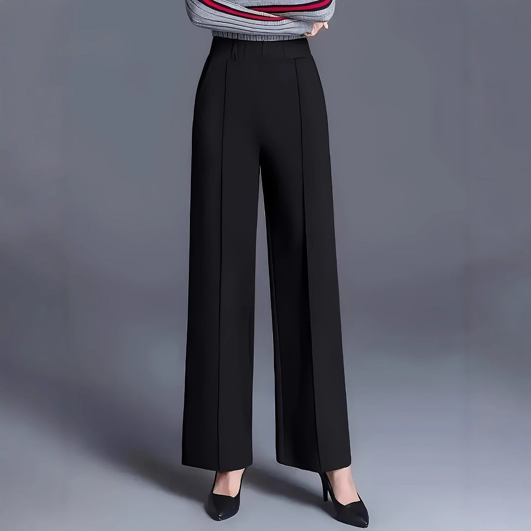 Jacqueline stretch crepe pleated wide leg trousers