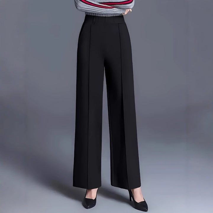 Jacqueline stretch crepe pleated wide leg trousers