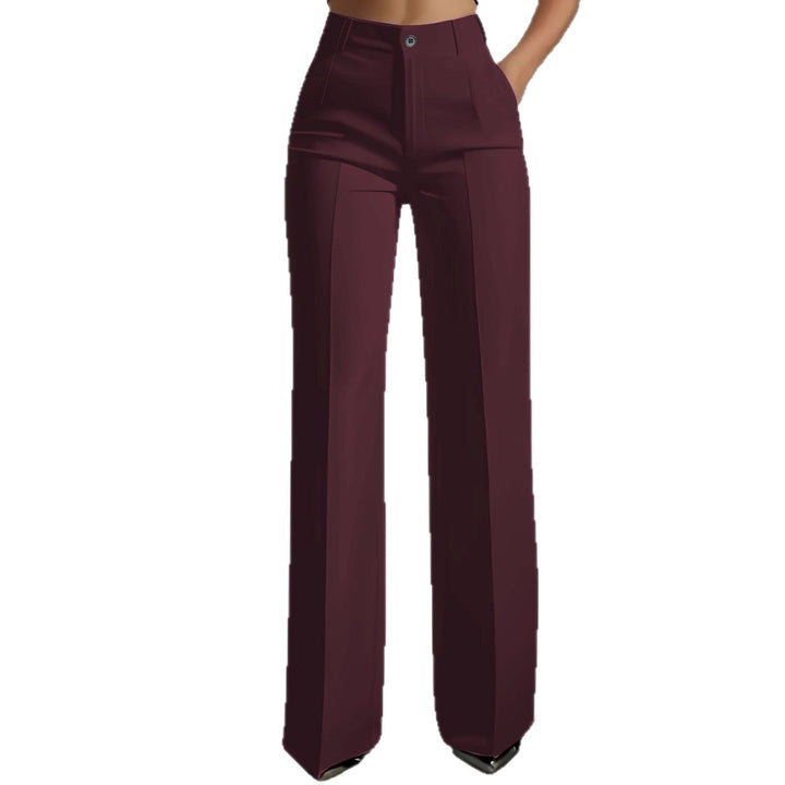 Hilda pleated wide leg trousers with crease – image 5