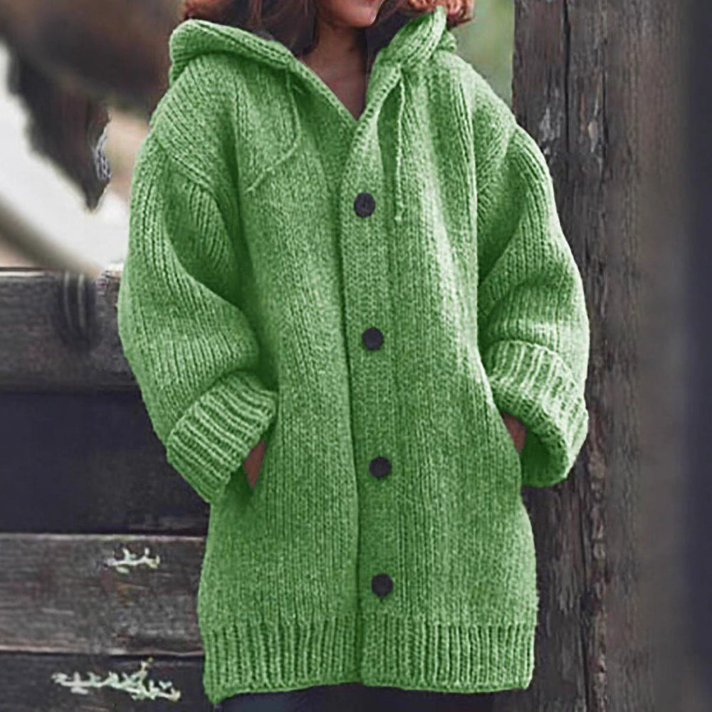 Gwendoline long chunky hooded cardigan – image 2