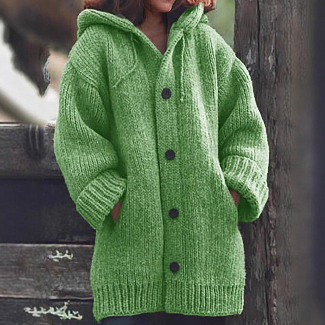 Gwendoline long chunky hooded cardigan – image 2