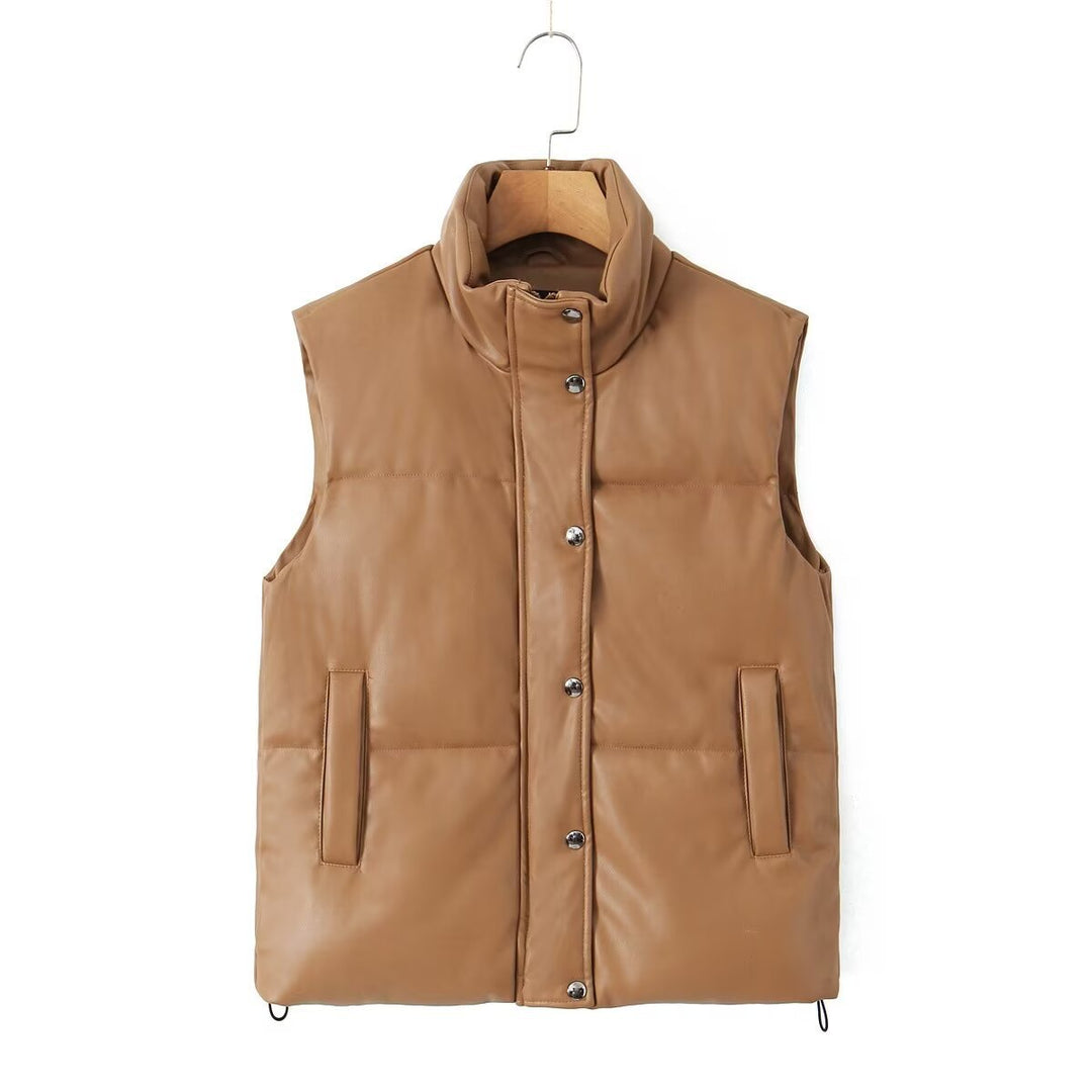 Sorcha minimal high neck quilted gilet – image 3