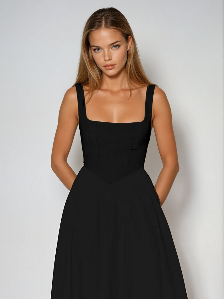 Eudora refined square neck midi dress – image 5