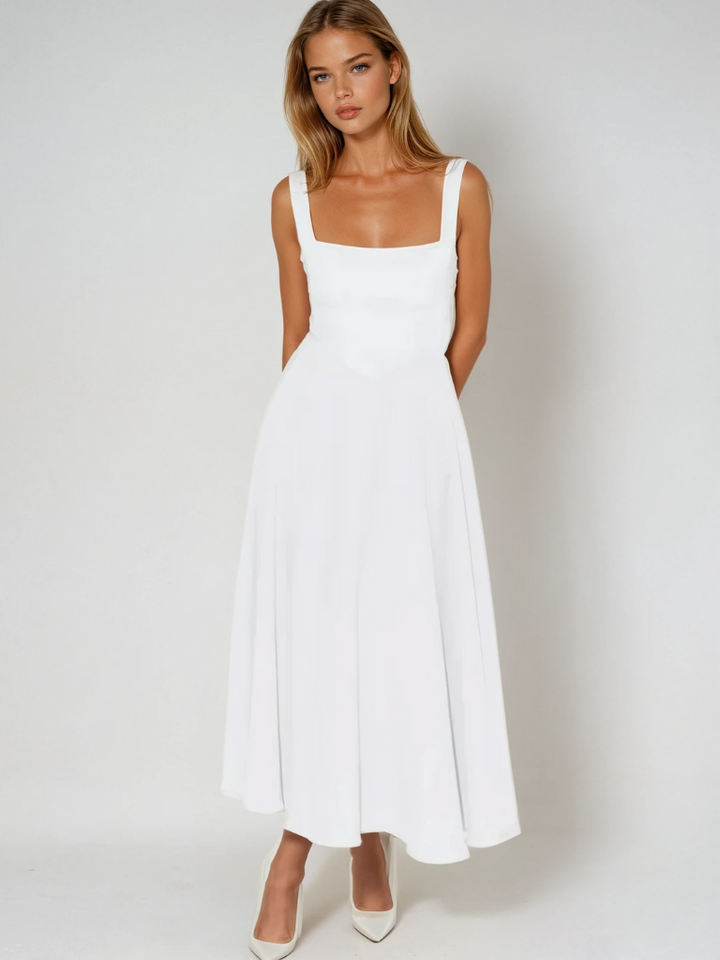 Eudora refined square neck midi dress – image 12