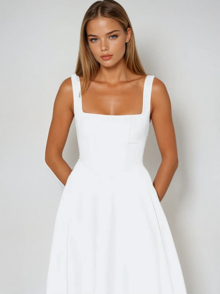 Eudora refined square neck midi dress – image 13