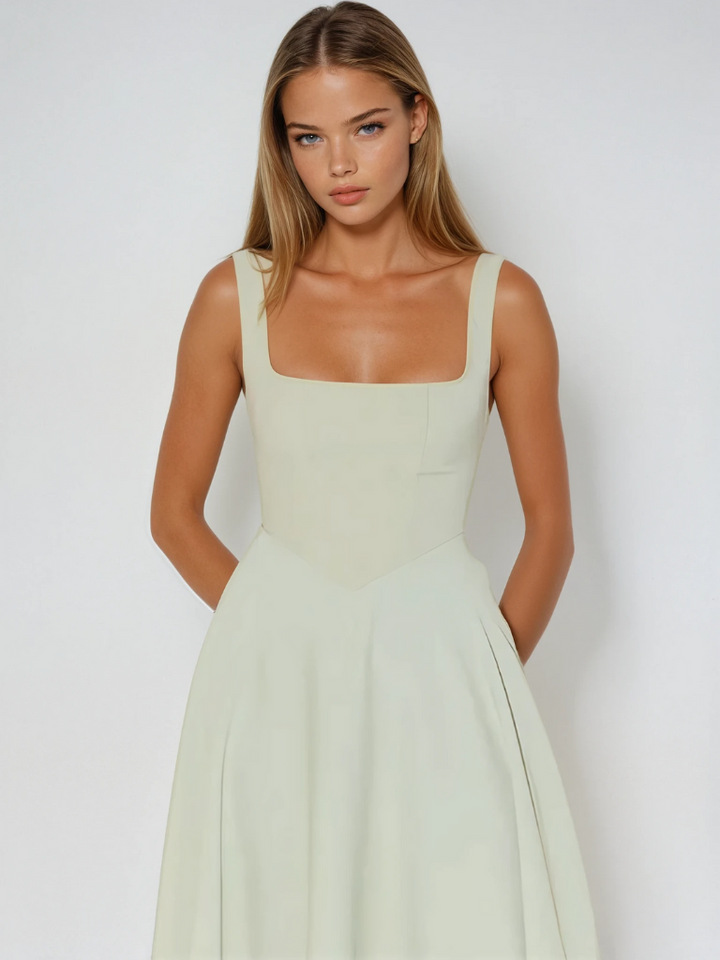 Eudora refined square neck midi dress – image 2