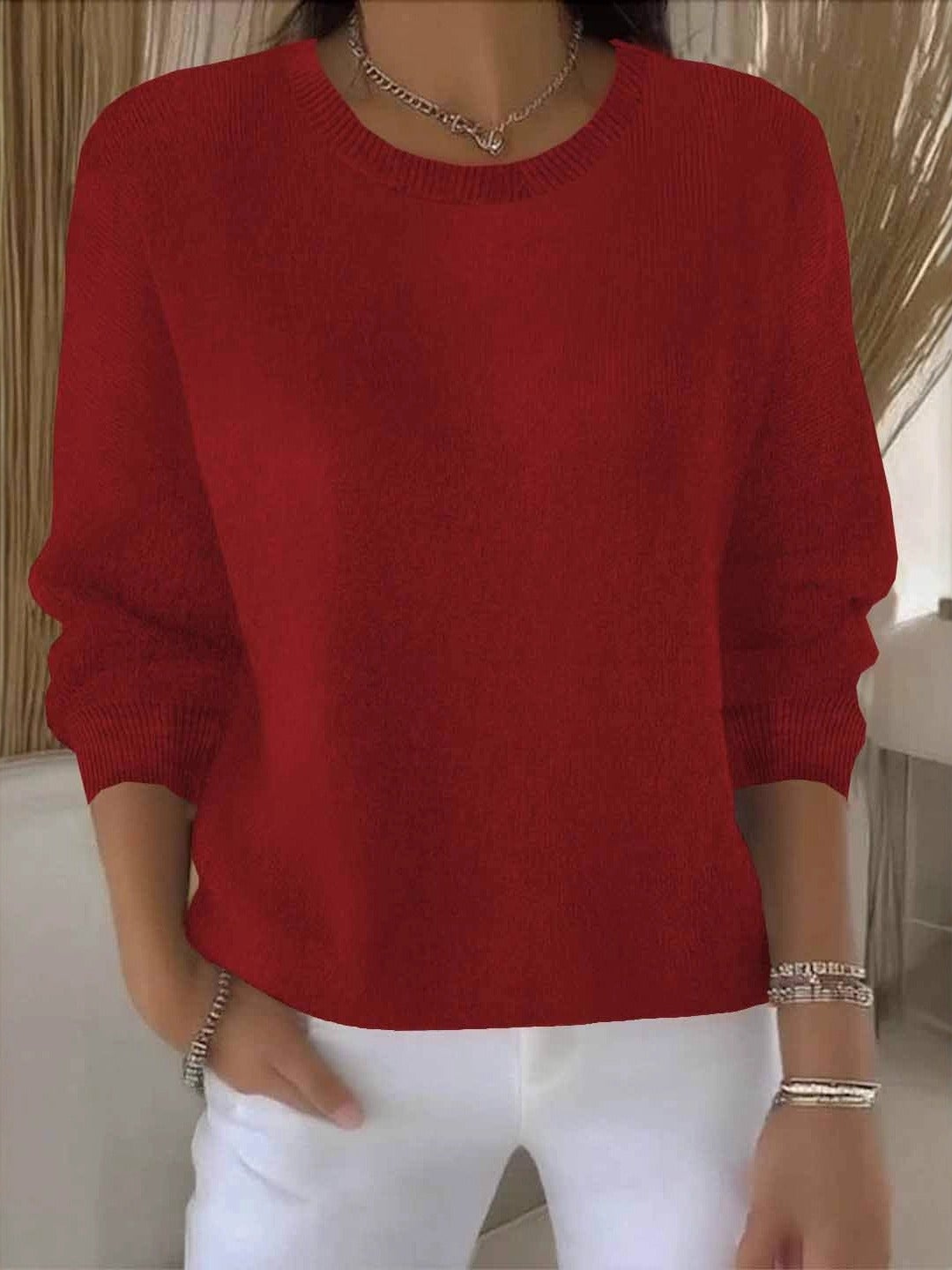 Sadie soft crew neck knitted jumper – image 7