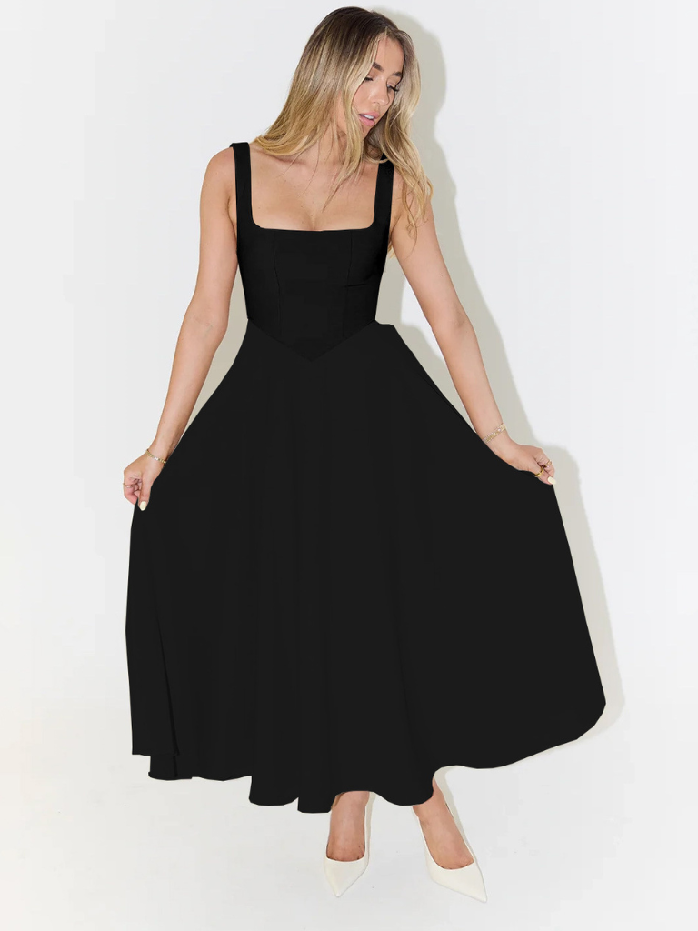 Eudora refined square neck midi dress – image 7