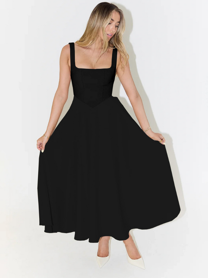 Eudora refined square neck midi dress – image 7