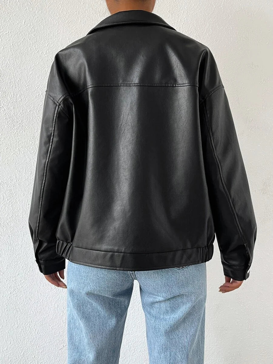 Mirabel oversized faux leather jacket – image 2