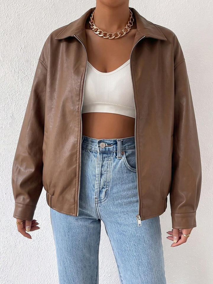 Mirabel oversized faux leather jacket – image 9