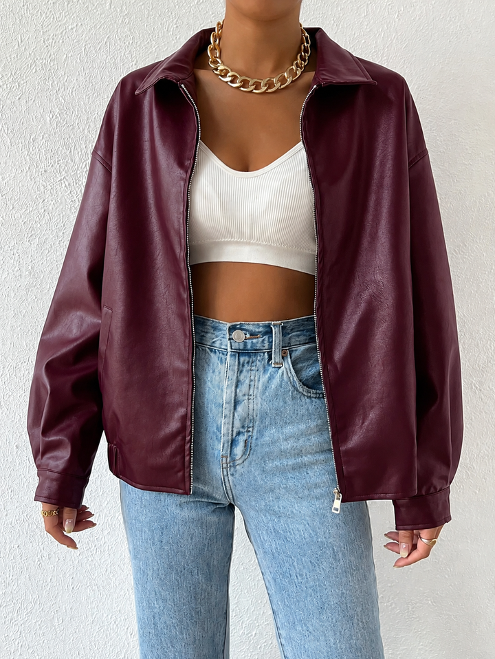 Mirabel oversized faux leather jacket – image 5