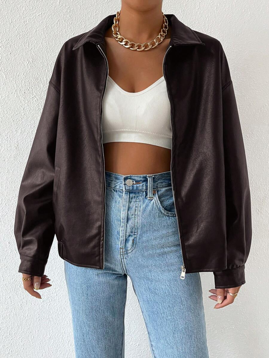 Mirabel oversized faux leather jacket – image 3