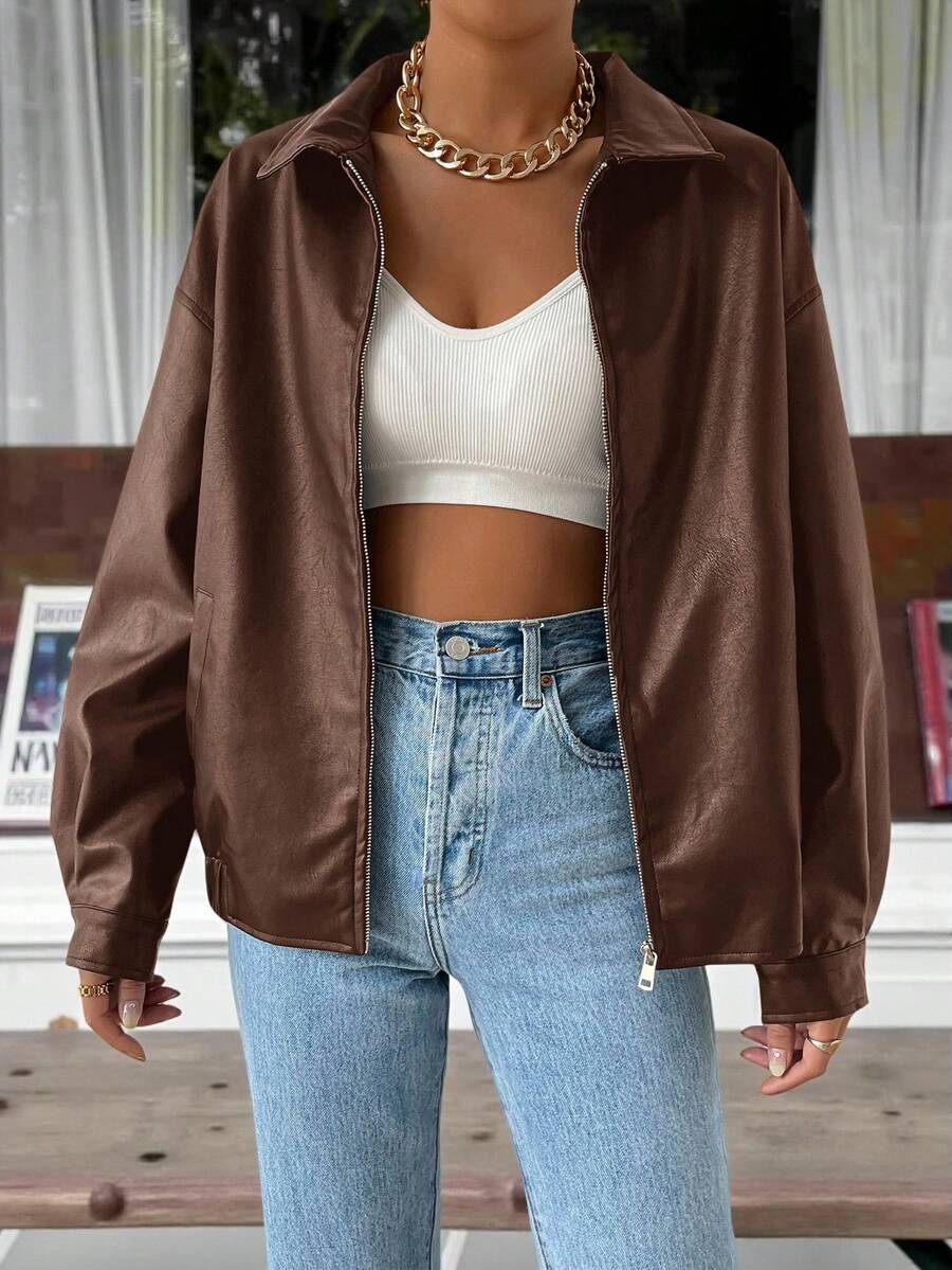 Mirabel oversized faux leather jacket – image 7