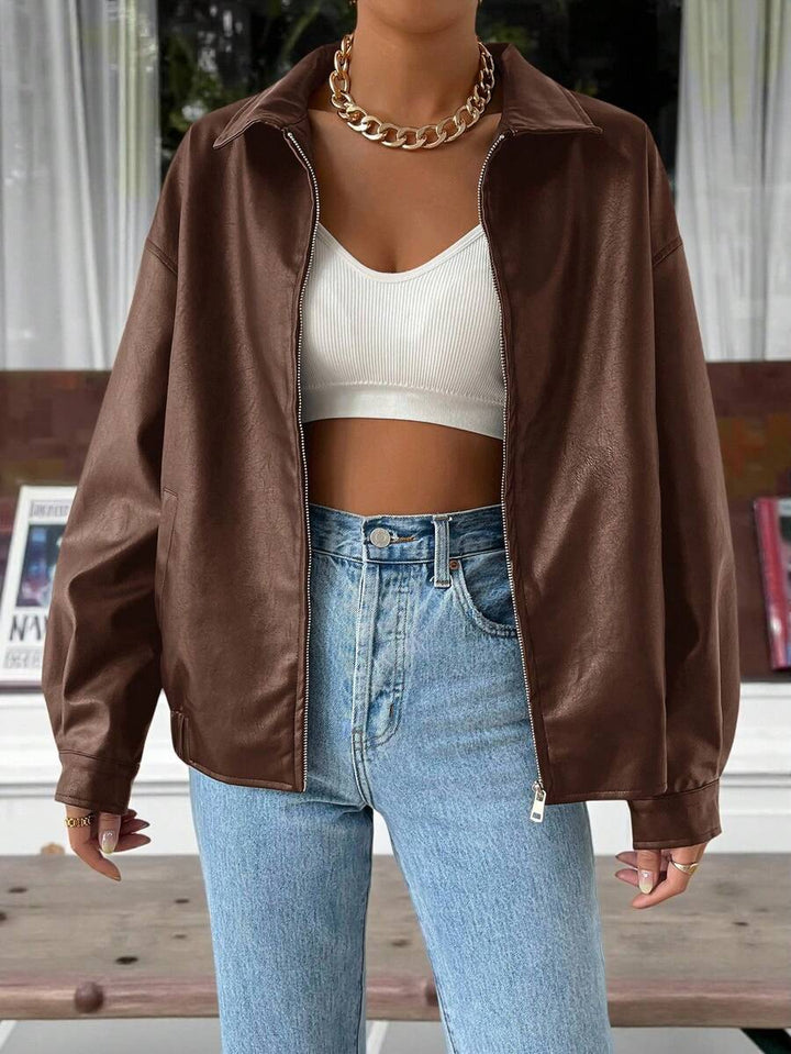 Mirabel oversized faux leather jacket – image 7