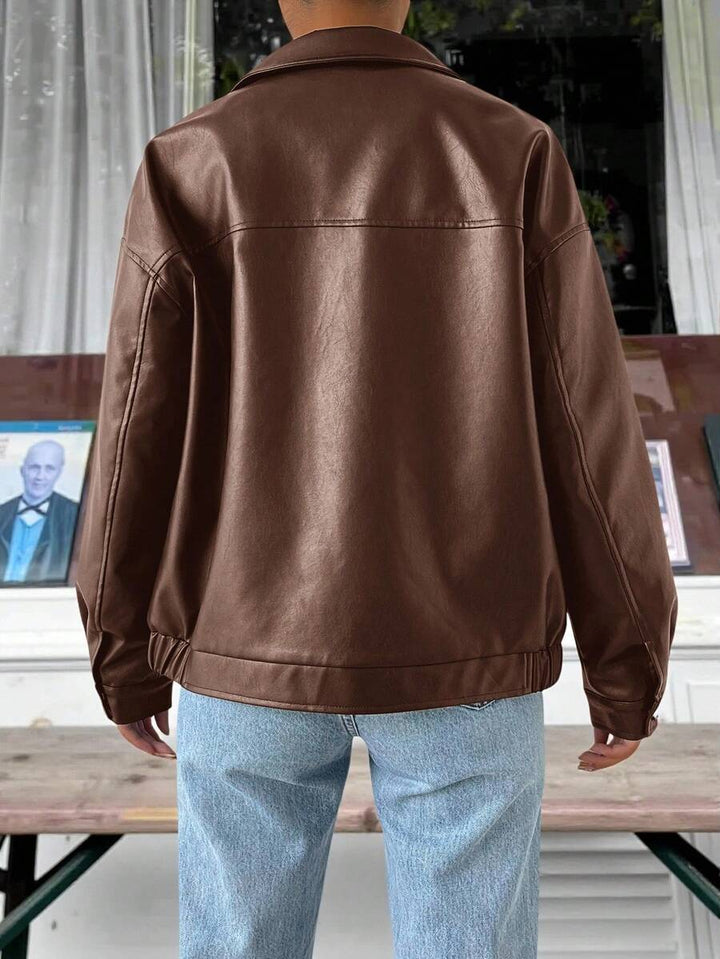 Mirabel oversized faux leather jacket – image 8
