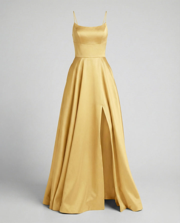 Rosanna satin maxi dress with front slit – image 14