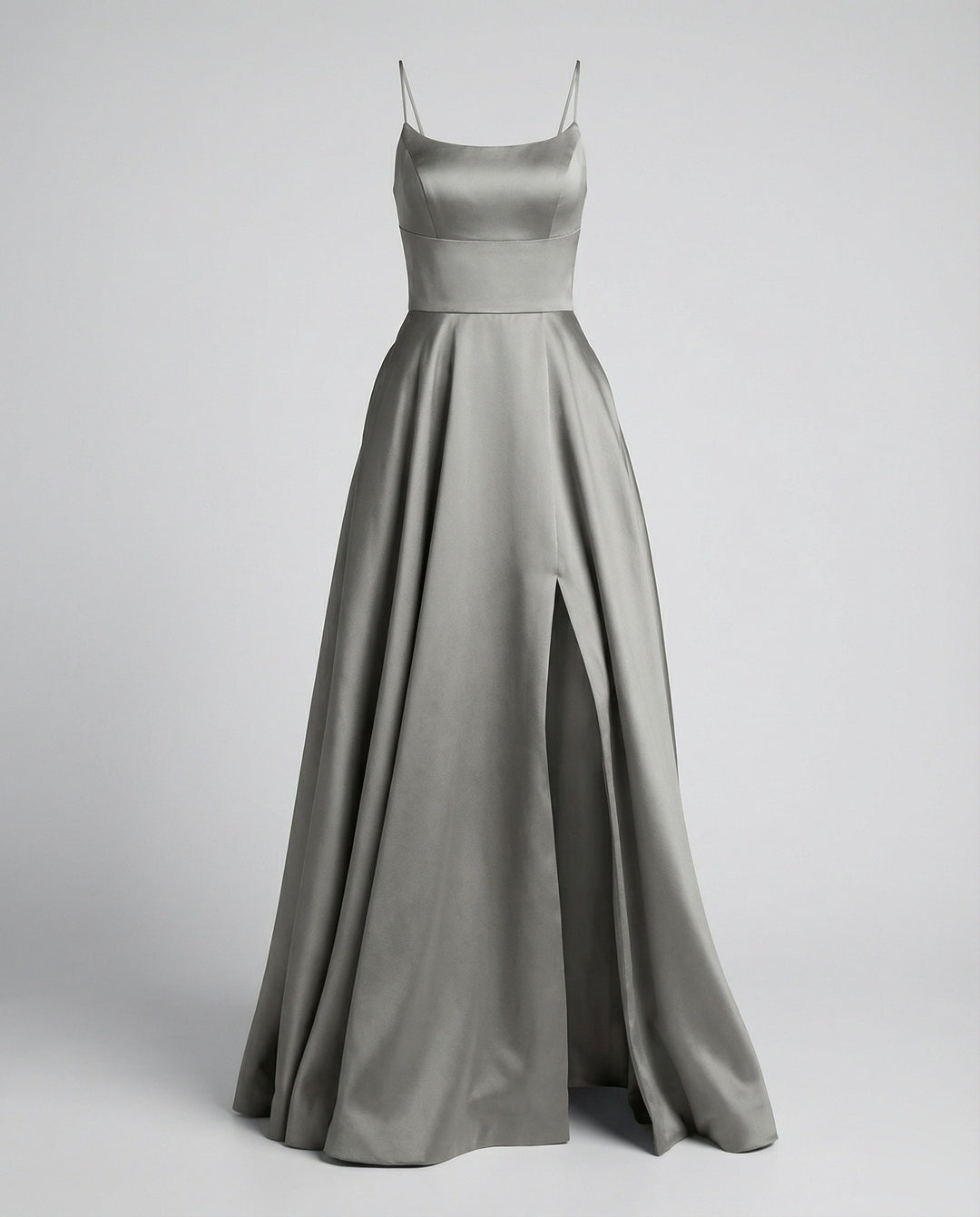 Rosanna satin maxi dress with front slit – image 5