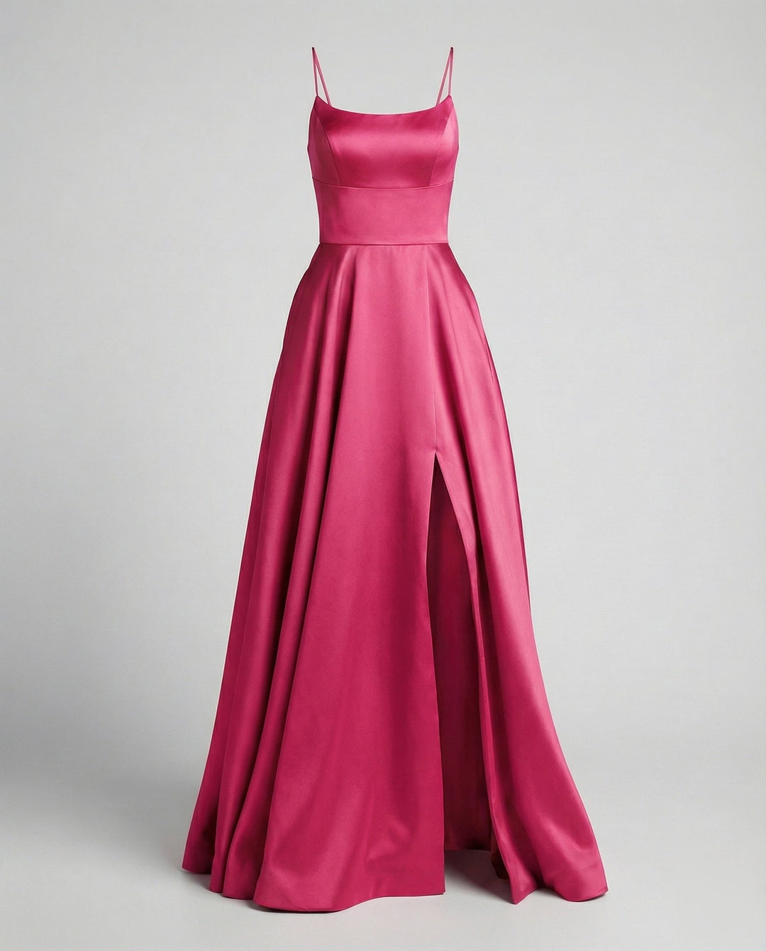 Rosanna satin maxi dress with front slit – image 12