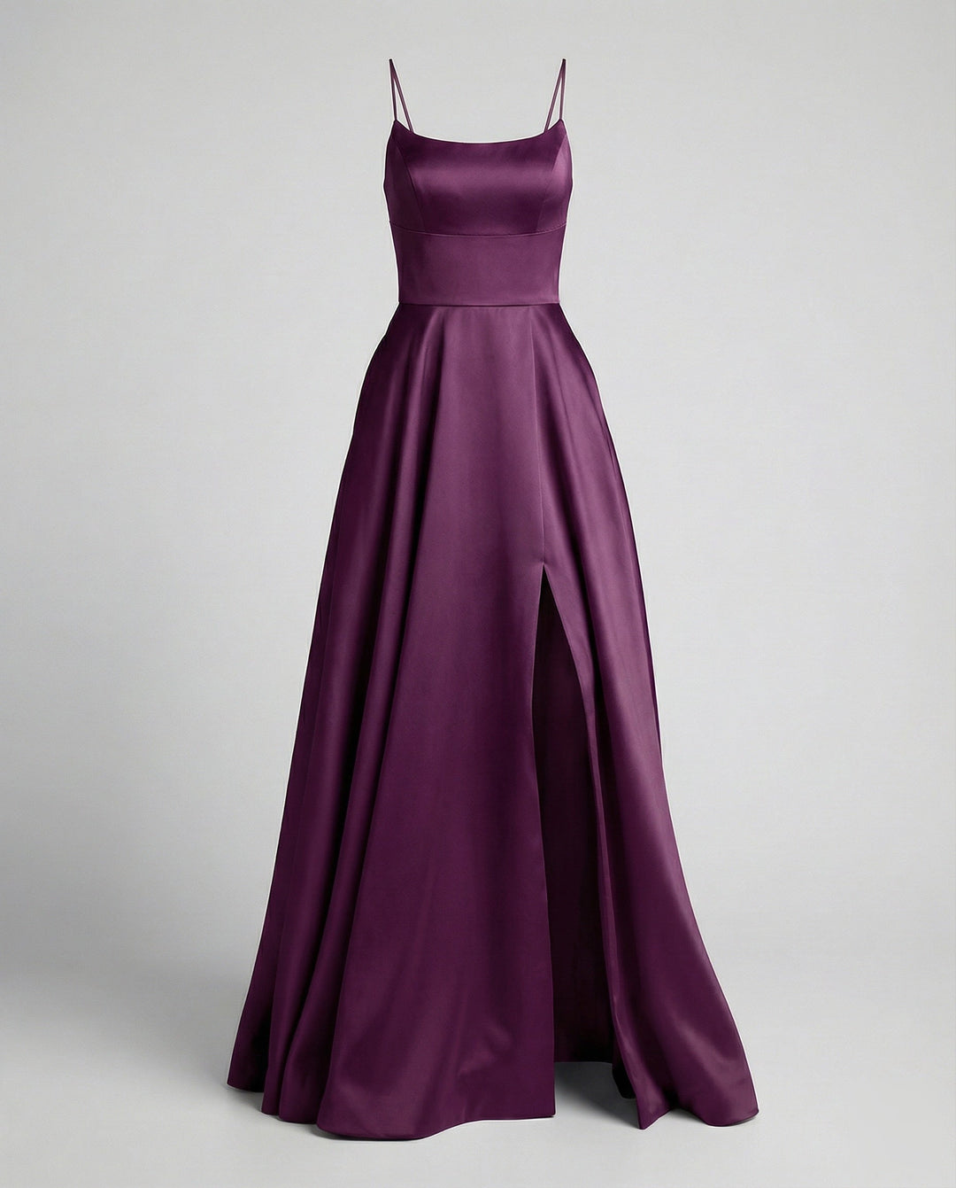 Rosanna satin maxi dress with front slit – image 10