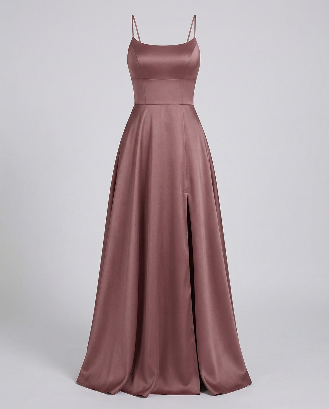 Oriel satin slip maxi dress with thigh slit – image 5