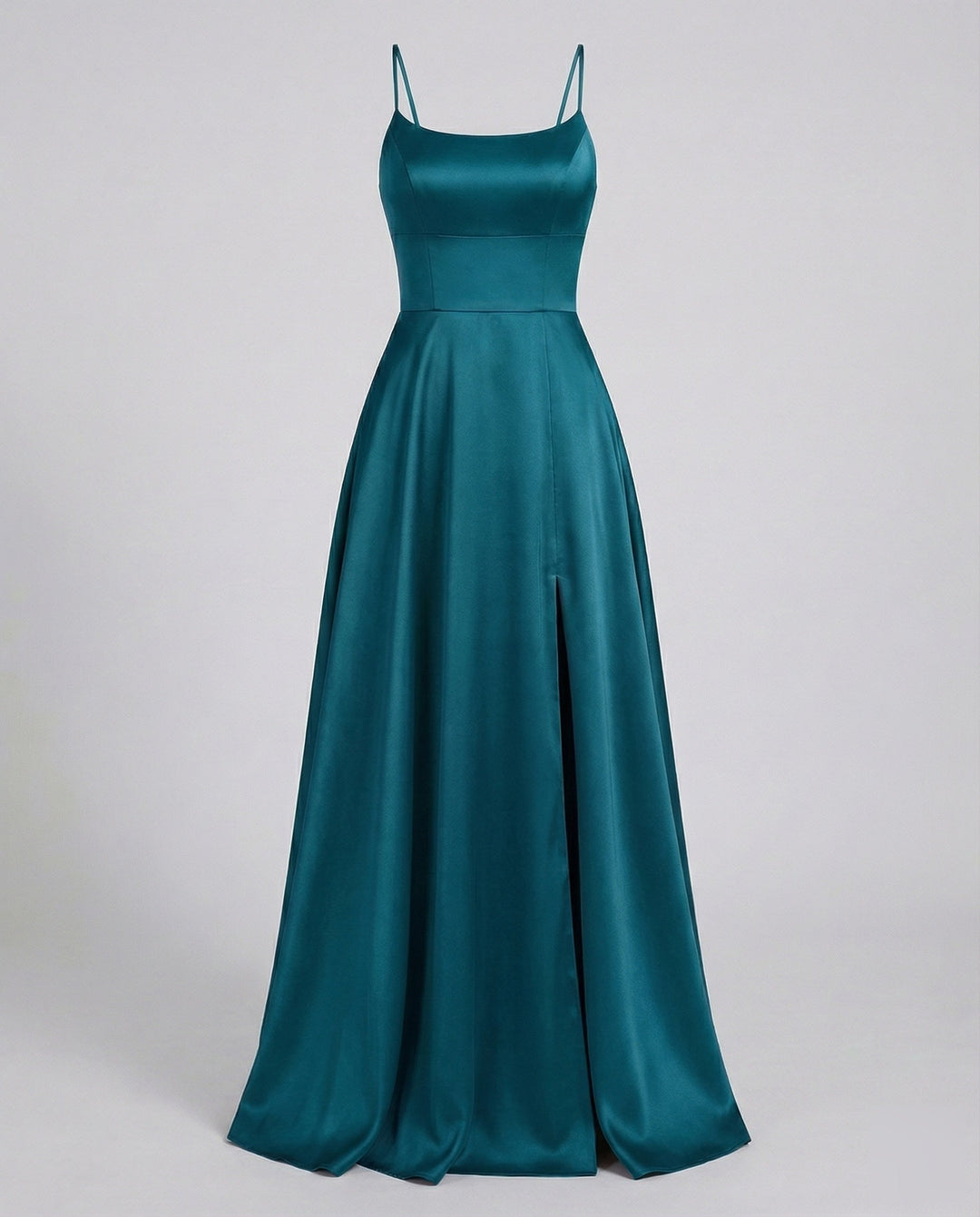 Oriel satin slip maxi dress with thigh slit – image 8