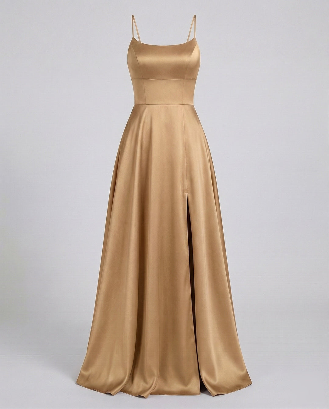 Oriel satin slip maxi dress with thigh slit – image 10