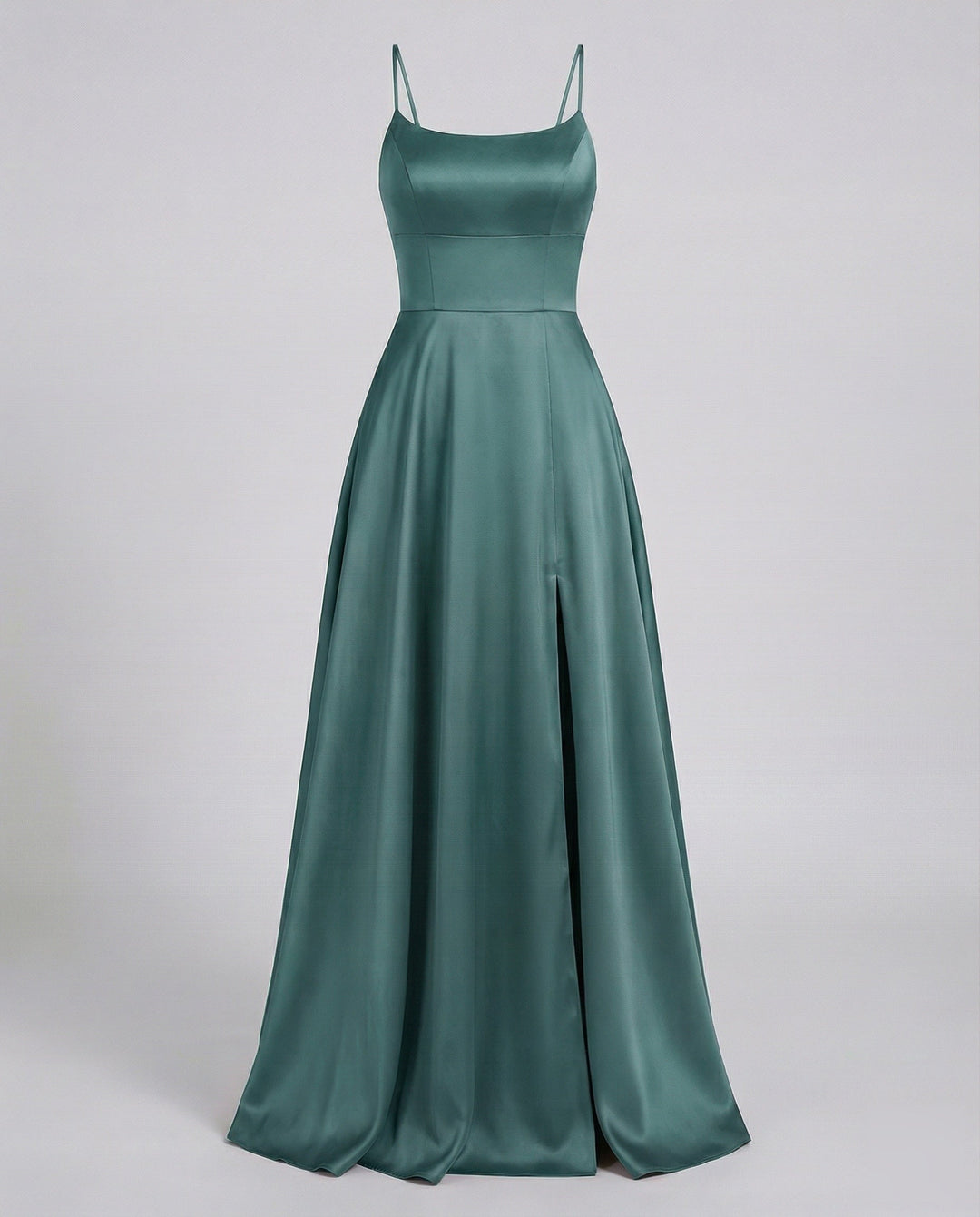 Oriel satin slip maxi dress with thigh slit – image 17