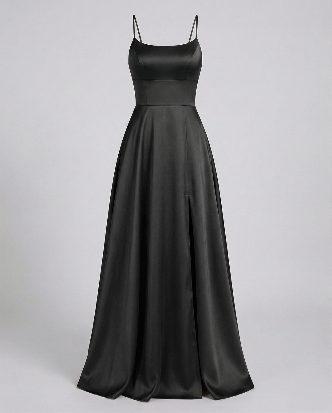 Oriel satin slip maxi dress with thigh slit – image 15