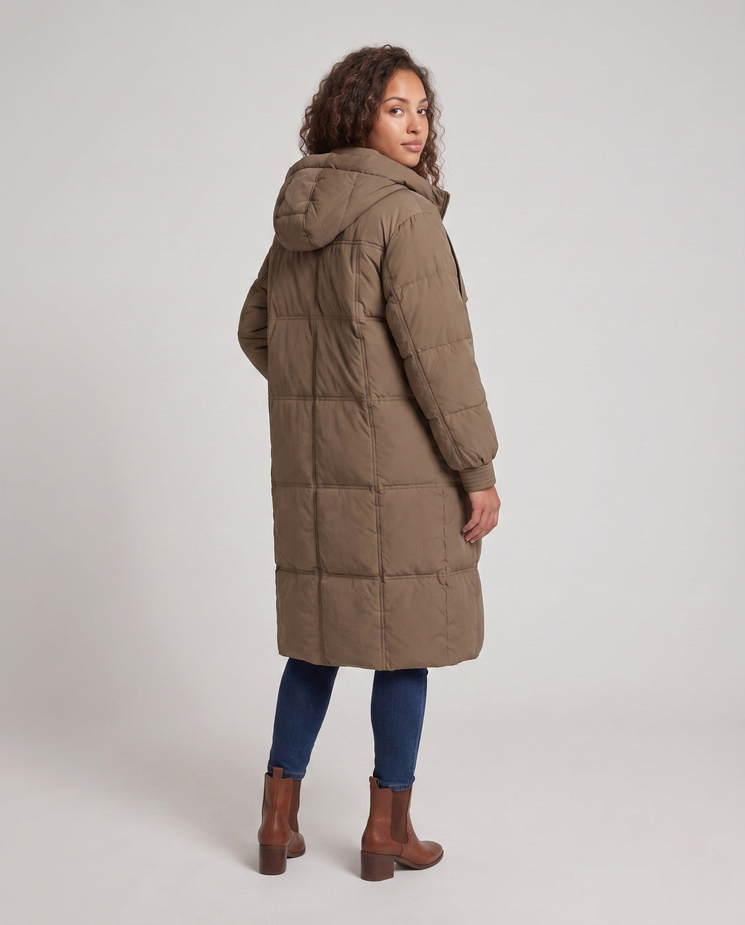 Morvoren extra long quilted coat with hood – image 4