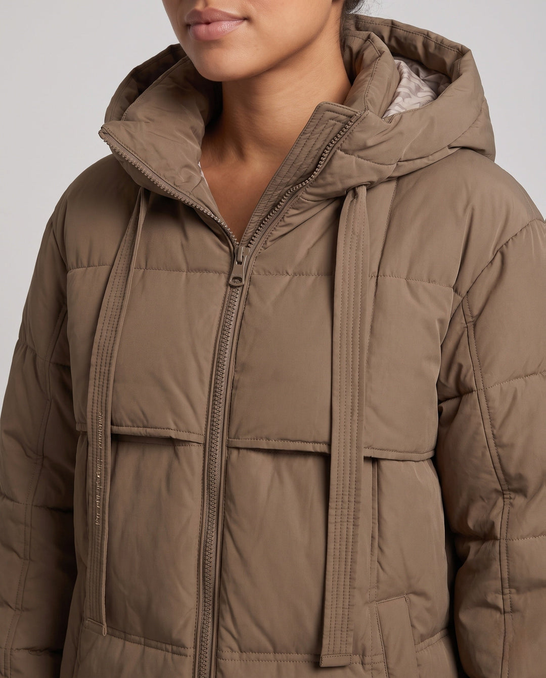 Morvoren extra long quilted coat with hood – image 3