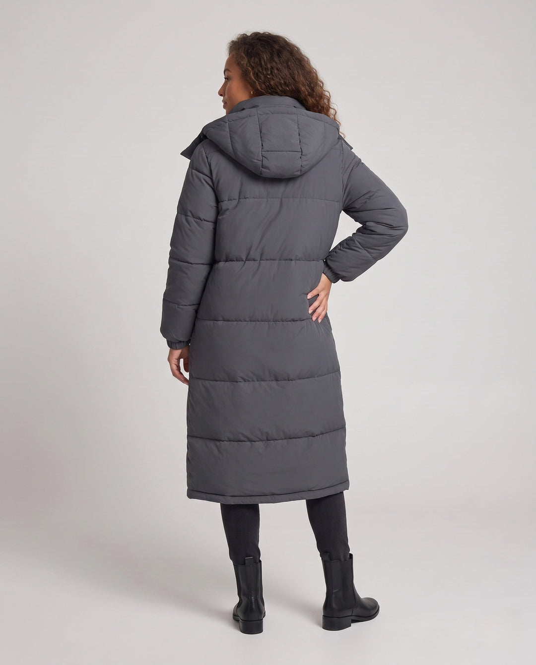 Rhoswen extra long hooded puffer coat – image 4